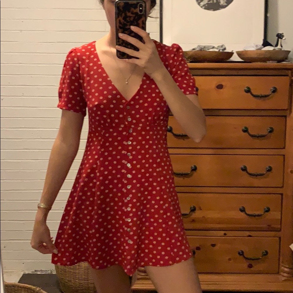 Forever 21 Button Up Red Dress
